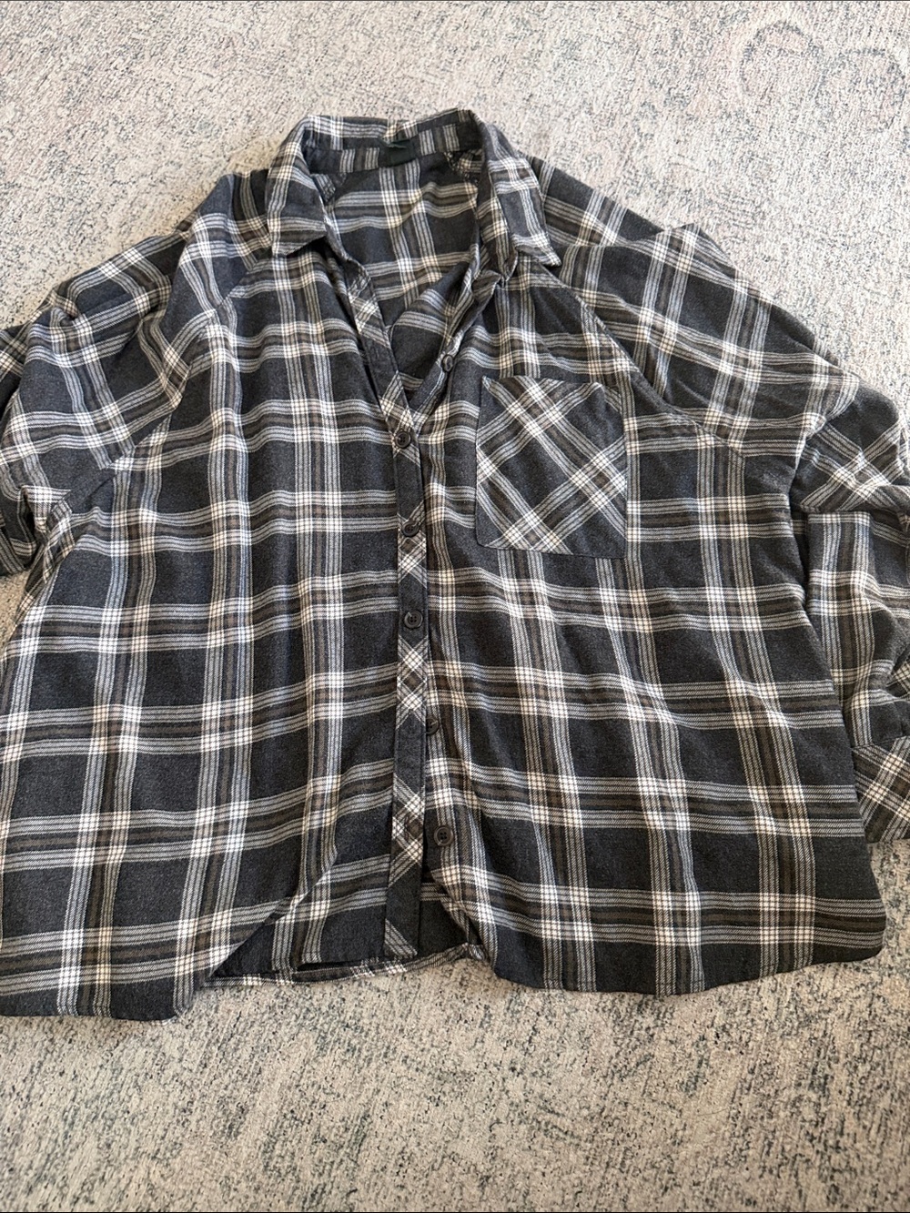 wild fable Black and White Plaid Button-Down Shirt